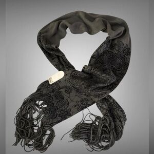 Jessica Simpson Black Lace Fringe Boho Shawl Scarf NWT